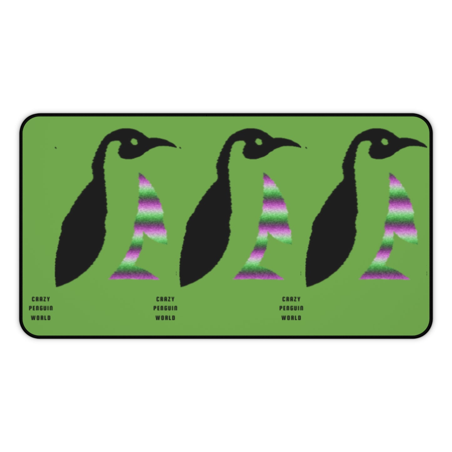 Desk Mat: Crazy Penguin World Logo Green