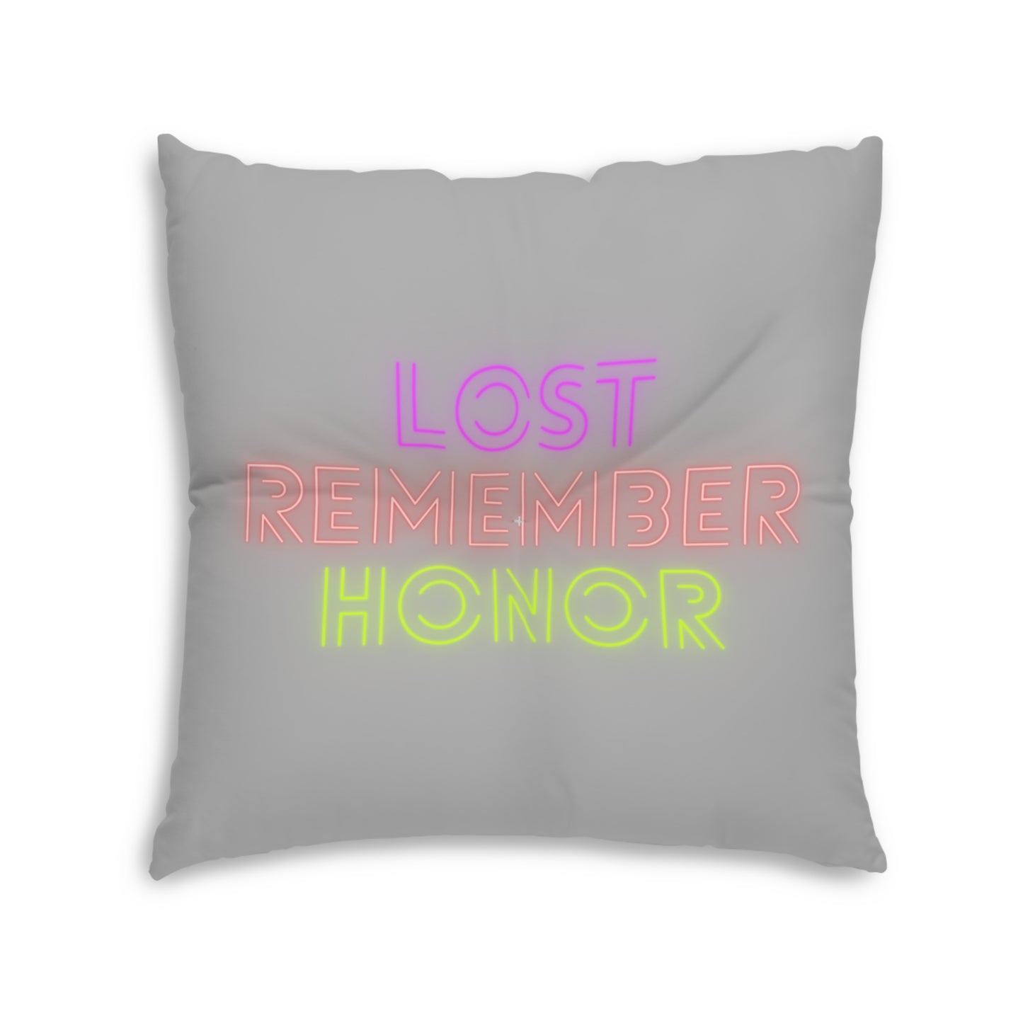 Tufted Floor Pillow, Square: LGBTQ Pride Lite Grey