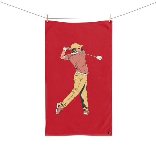 Hand Towel: Golf Dark Red