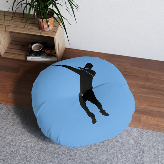 Tufted Floor Pillow, Round: Dance Lite Blue