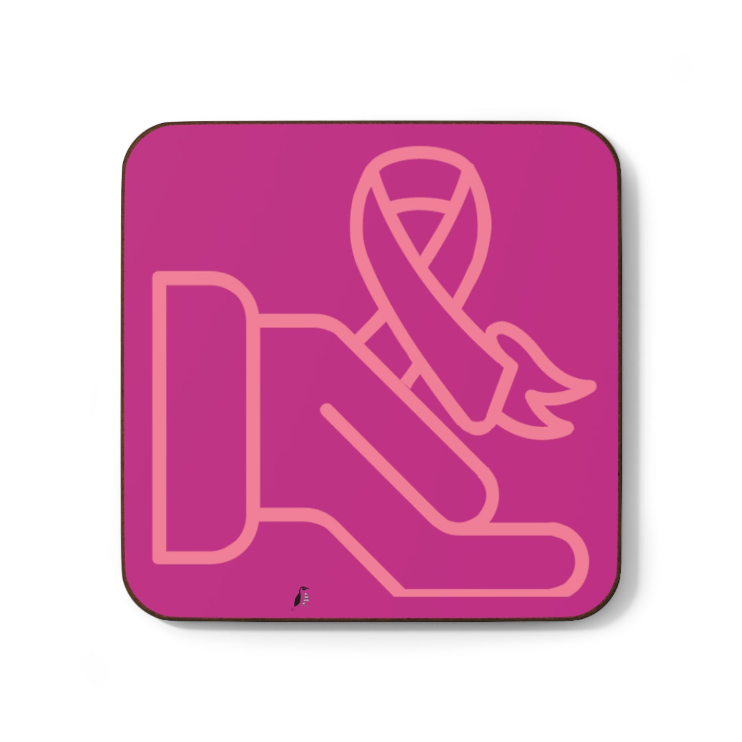Hardboard Back Coaster: Fight Cancer Pink