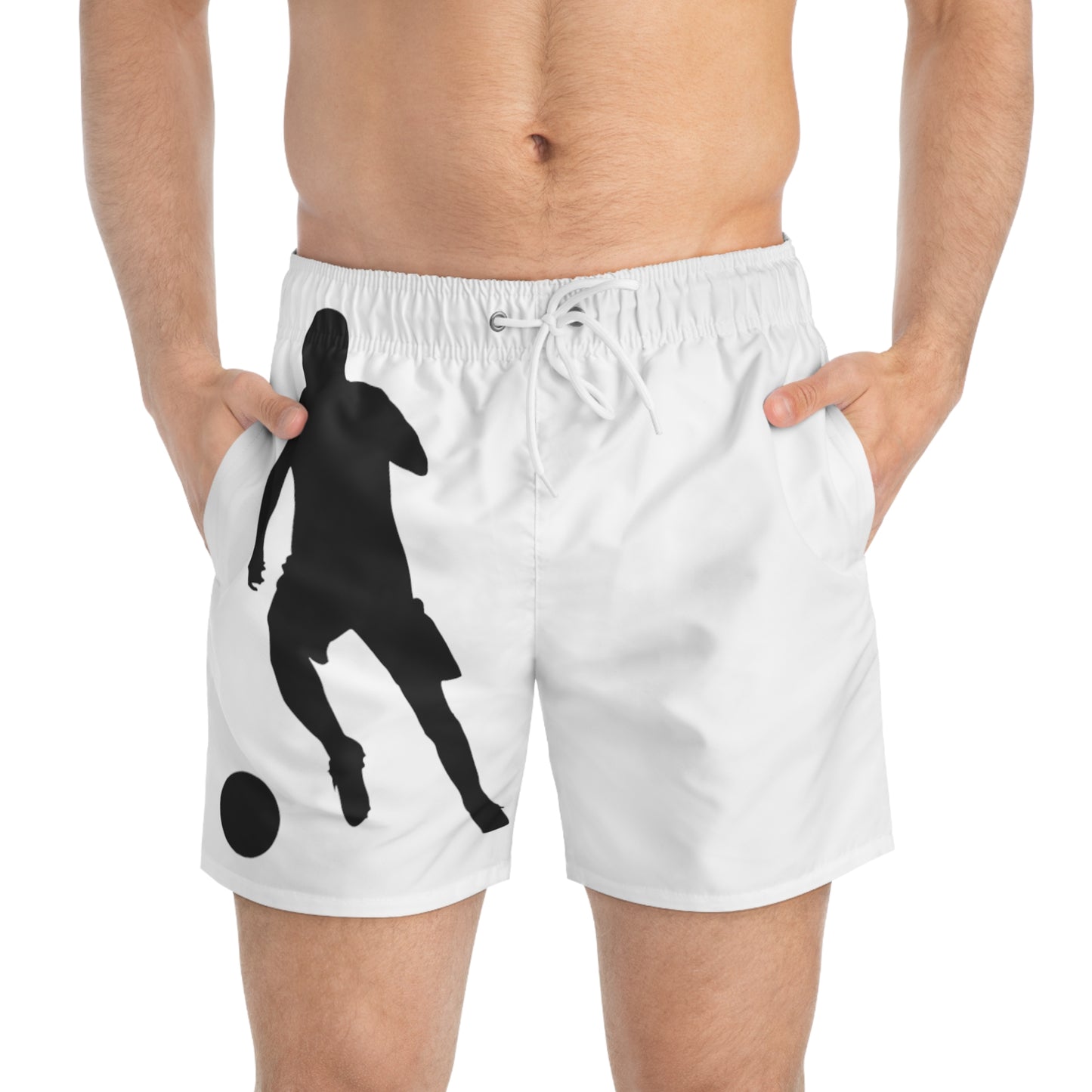 Swim Trunks: Soccer White