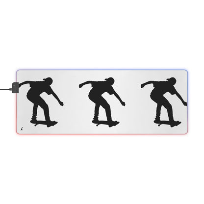 LED Gaming Mouse Pad: Skateboarding White