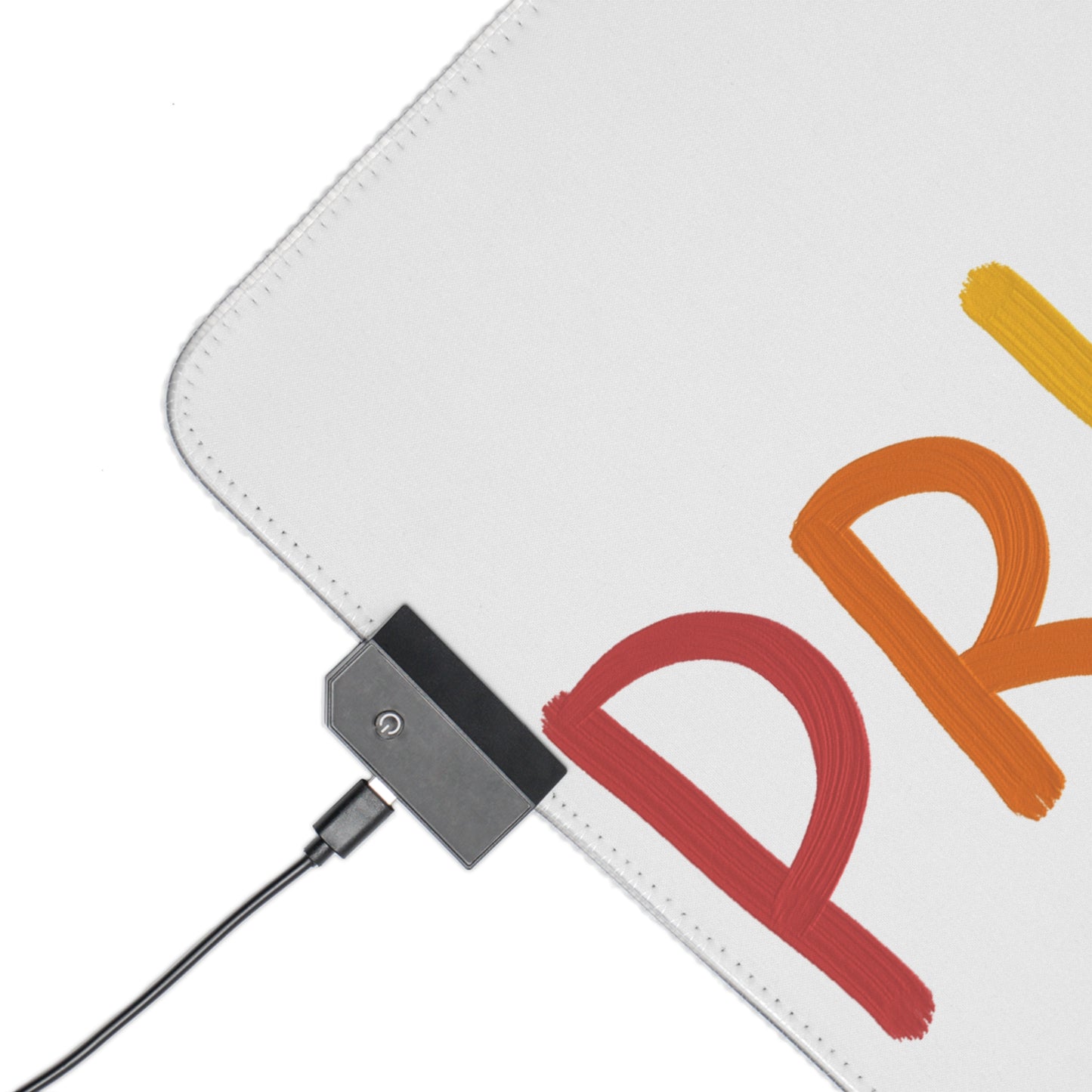 LED Gaming Mouse Pad: LGBTQ Pride White