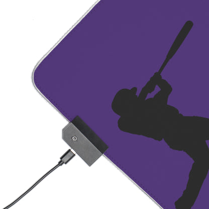 LED Gaming Mouse Pad: Baseball Purple