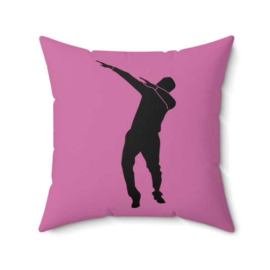 Spun Polyester Square Pillow: Dance Lite Pink