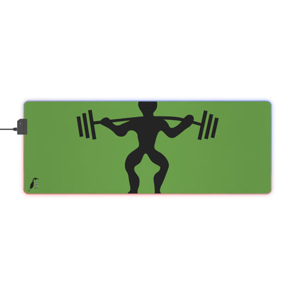 LED Gaming Mouse Pad: Weightlifting Green