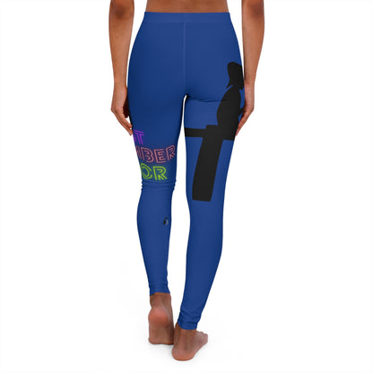 Women's Spandex Leggings: Fishing Blue