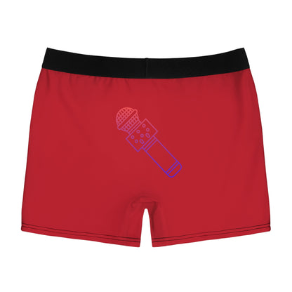 Men's Boxer Briefs: Music Dark Red