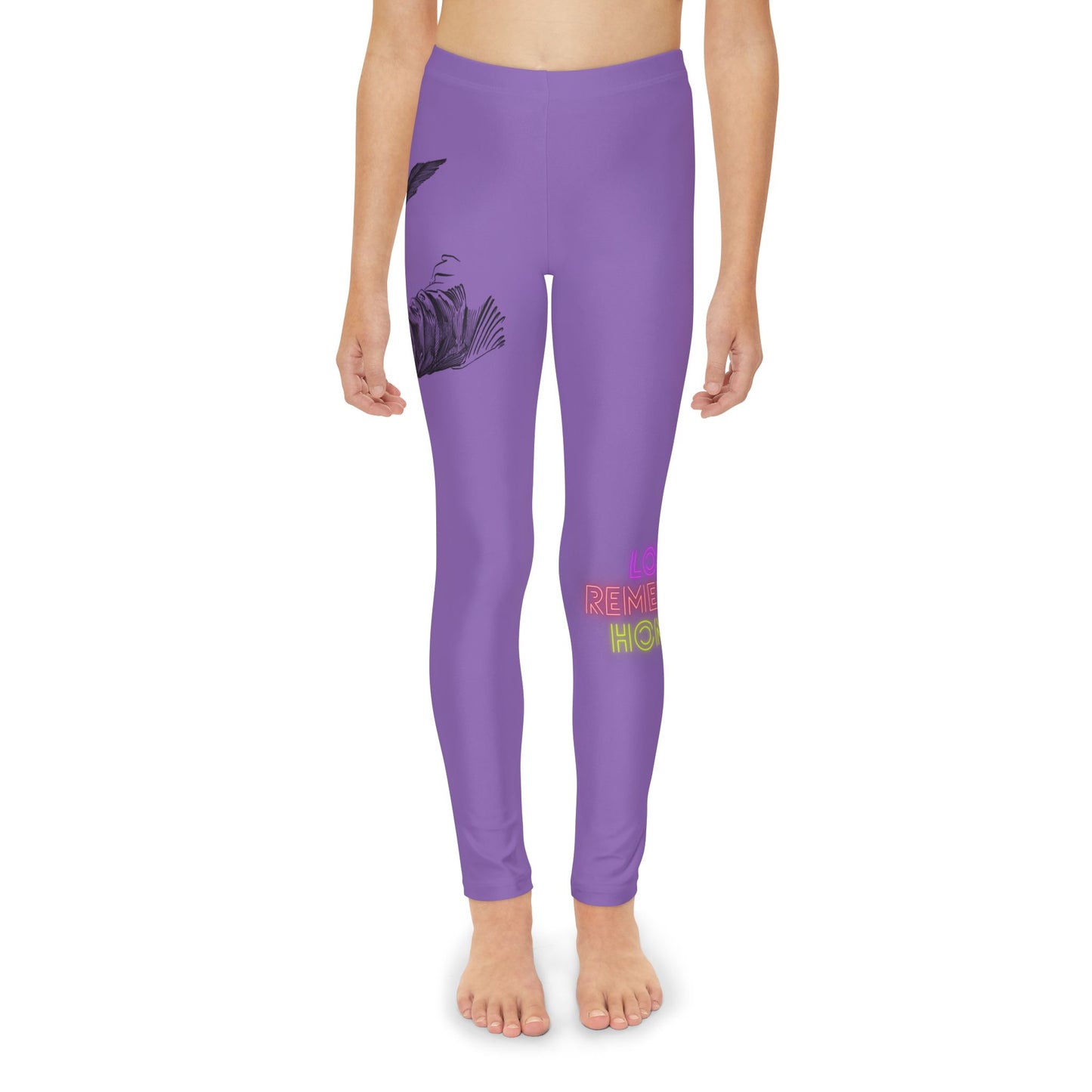 Youth Full-Length Leggings: Writing Lite Purple