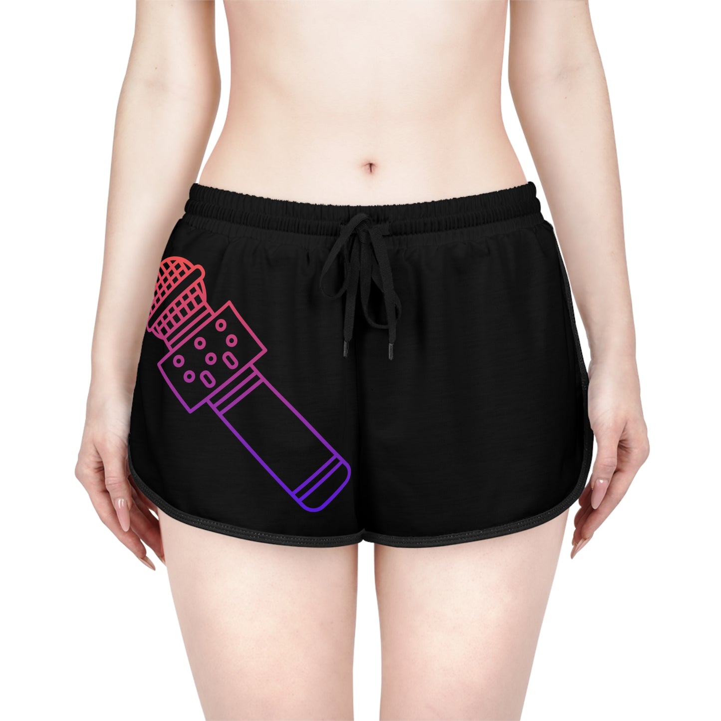 Women's Relaxed Shorts: Music Black