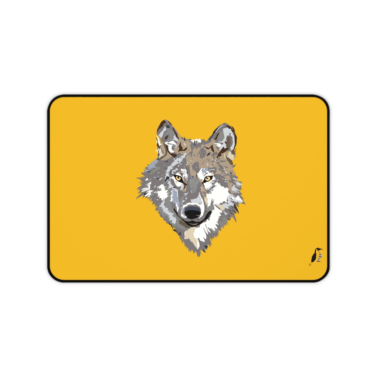 Desk Mat: Wolves Yellow