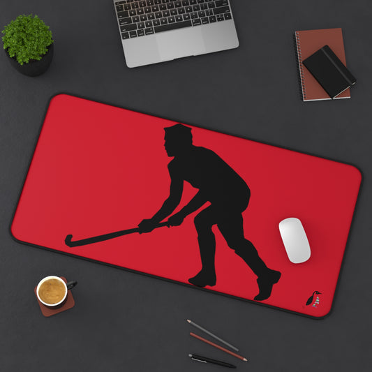 Desk Mat: Hockey Dark Red