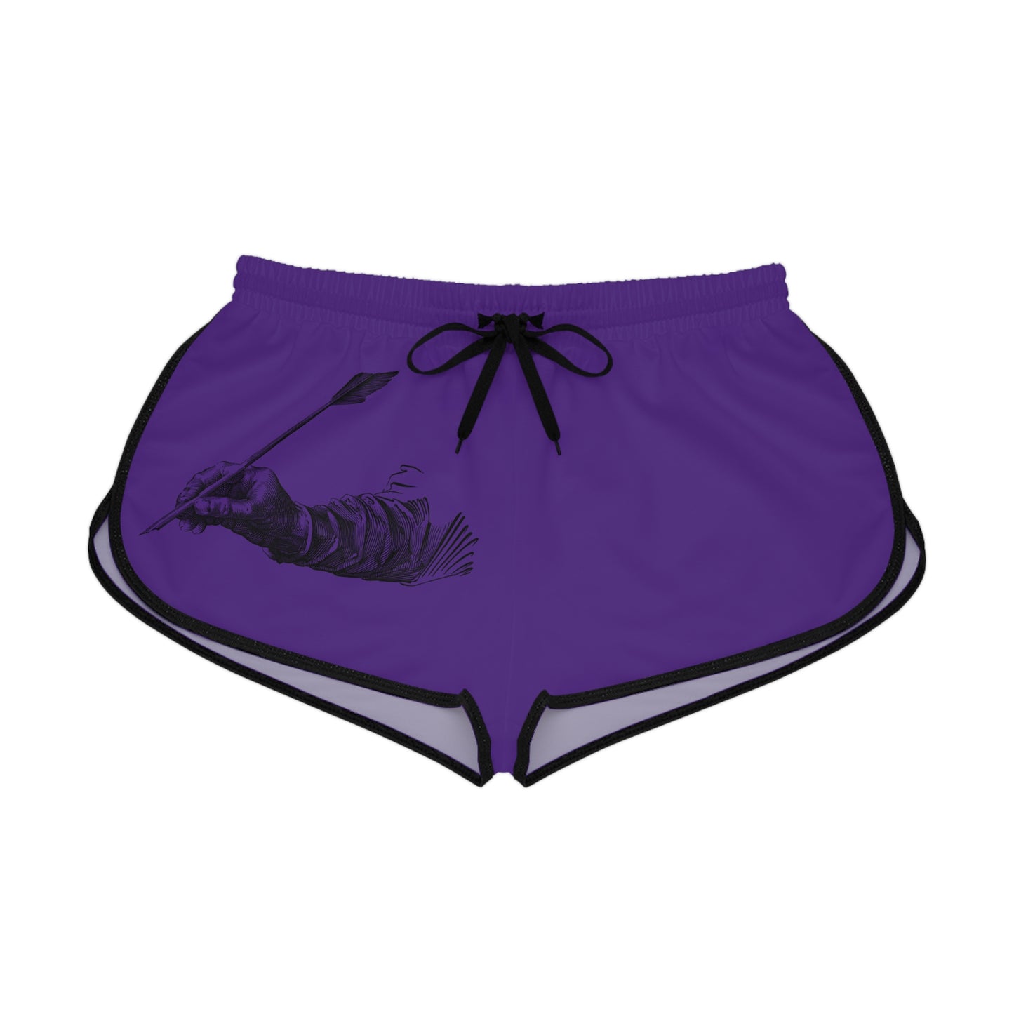 Women's Relaxed Shorts: Writing Purple