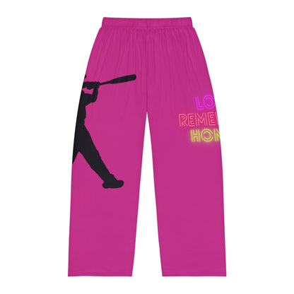 Men's Pajama Pants: Baseball Pink