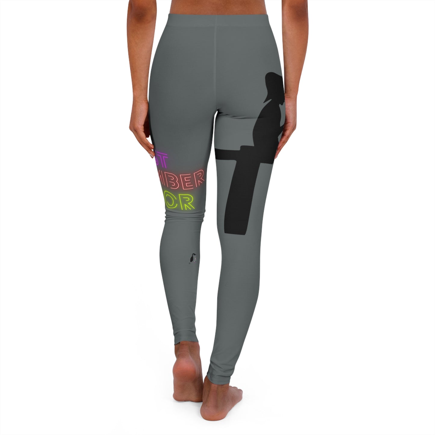 Women's Spandex Leggings: Fishing Dark Grey