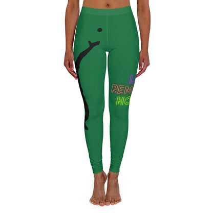 Women's Spandex Leggings: Tennis Dark Green