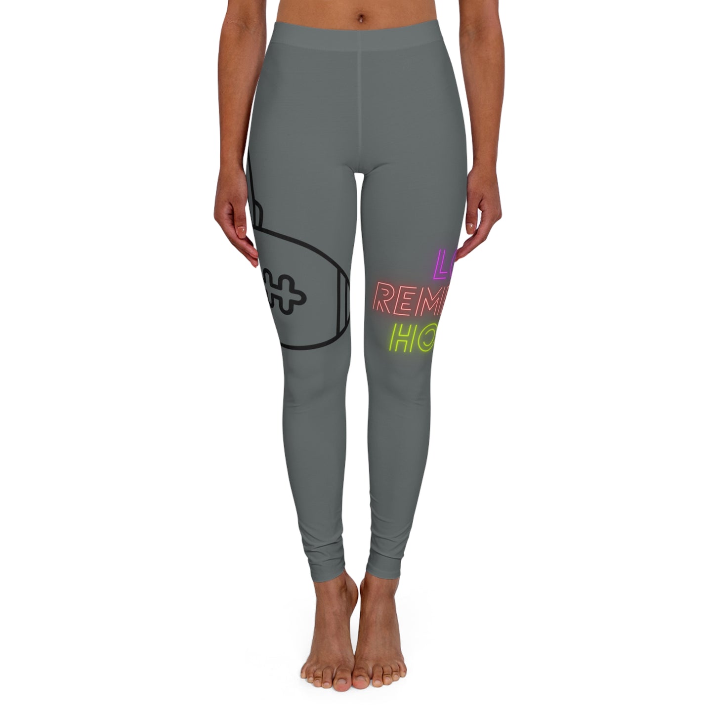 Women's Spandex Leggings: Football Dark Grey