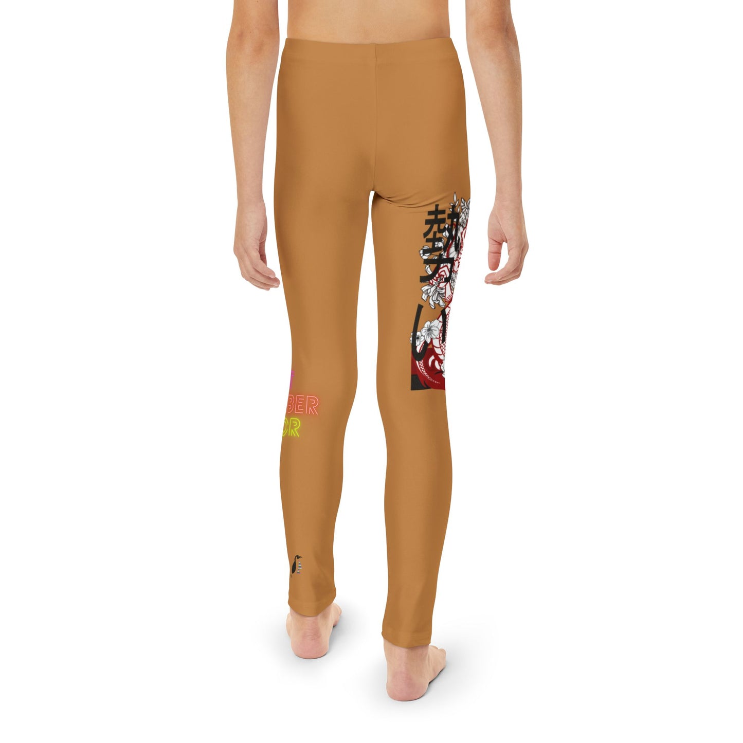 Youth Full-Length Leggings: Dragons Lite Brown