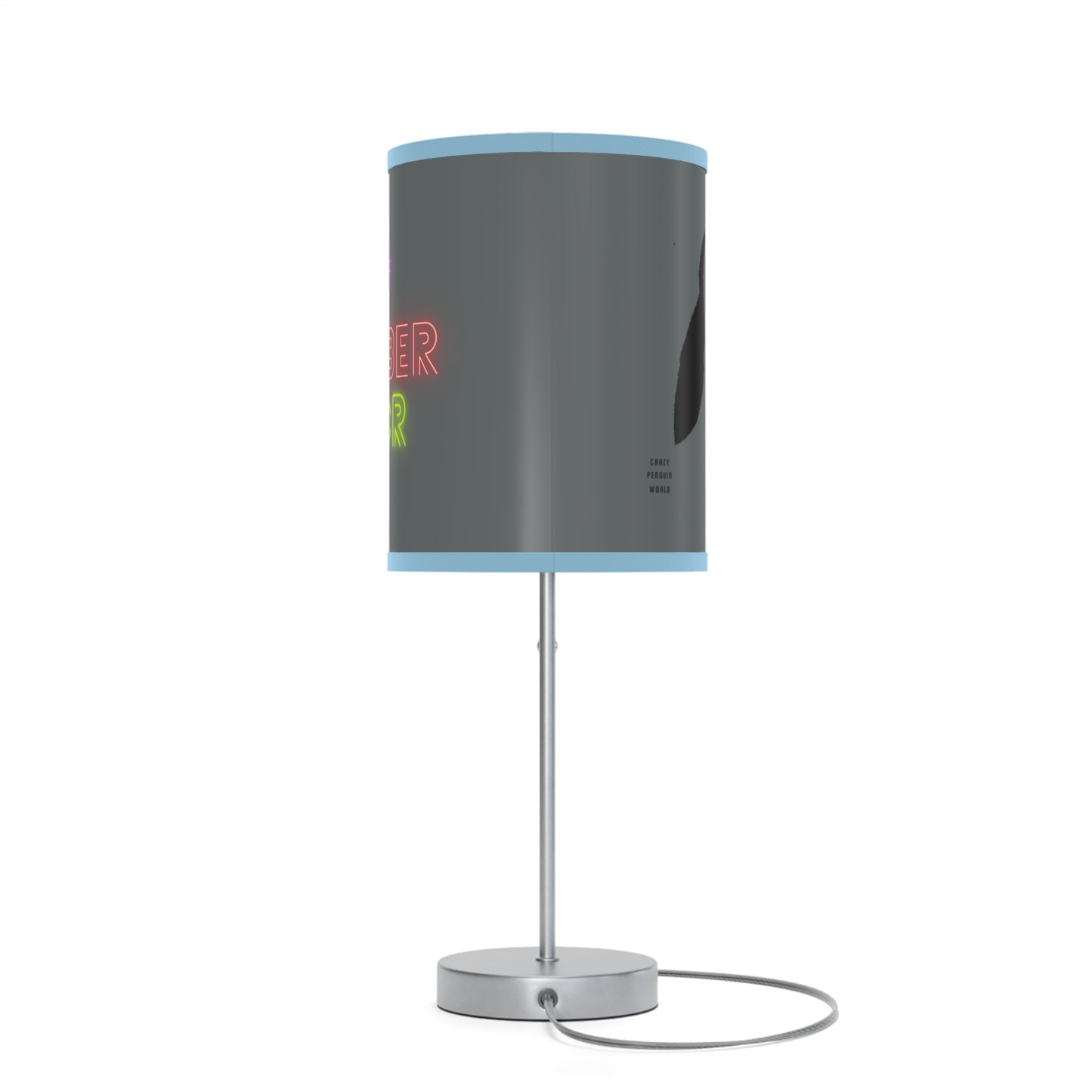 Lamp on a Stand, US|CA plug: Crazy Penguin World Logo Dark Grey