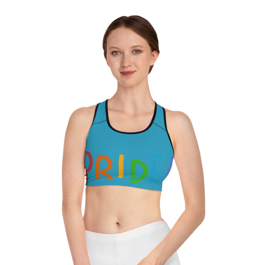 Sports Bra: LGBTQ Pride Turquoise