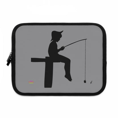 Laptop Sleeve: Fishing Grey