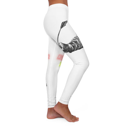 Women's Spandex Leggings: Writing White