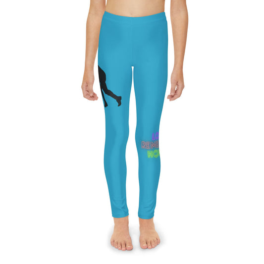 Youth Full-Length Leggings: Hockey Turquoise