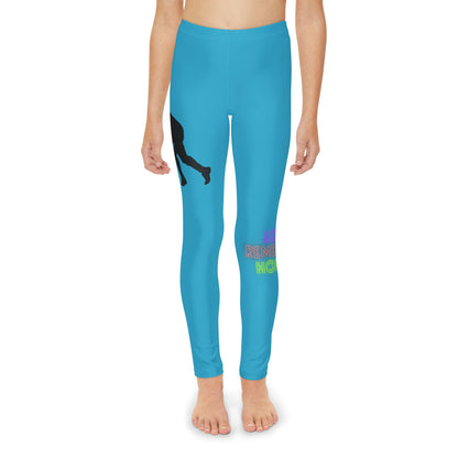 Youth Full-Length Leggings: Hockey Turquoise