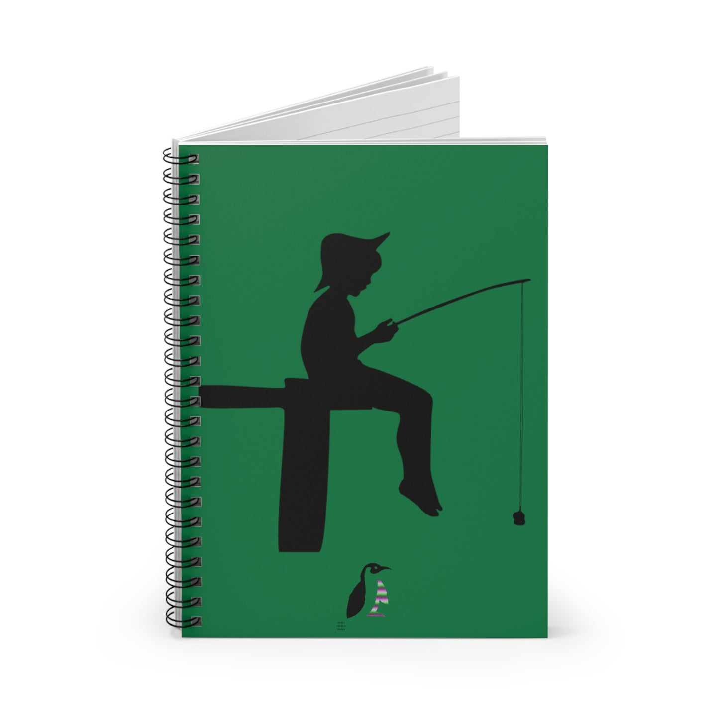 Spiral Notebook - Ruled Line: Fishing Dark Green