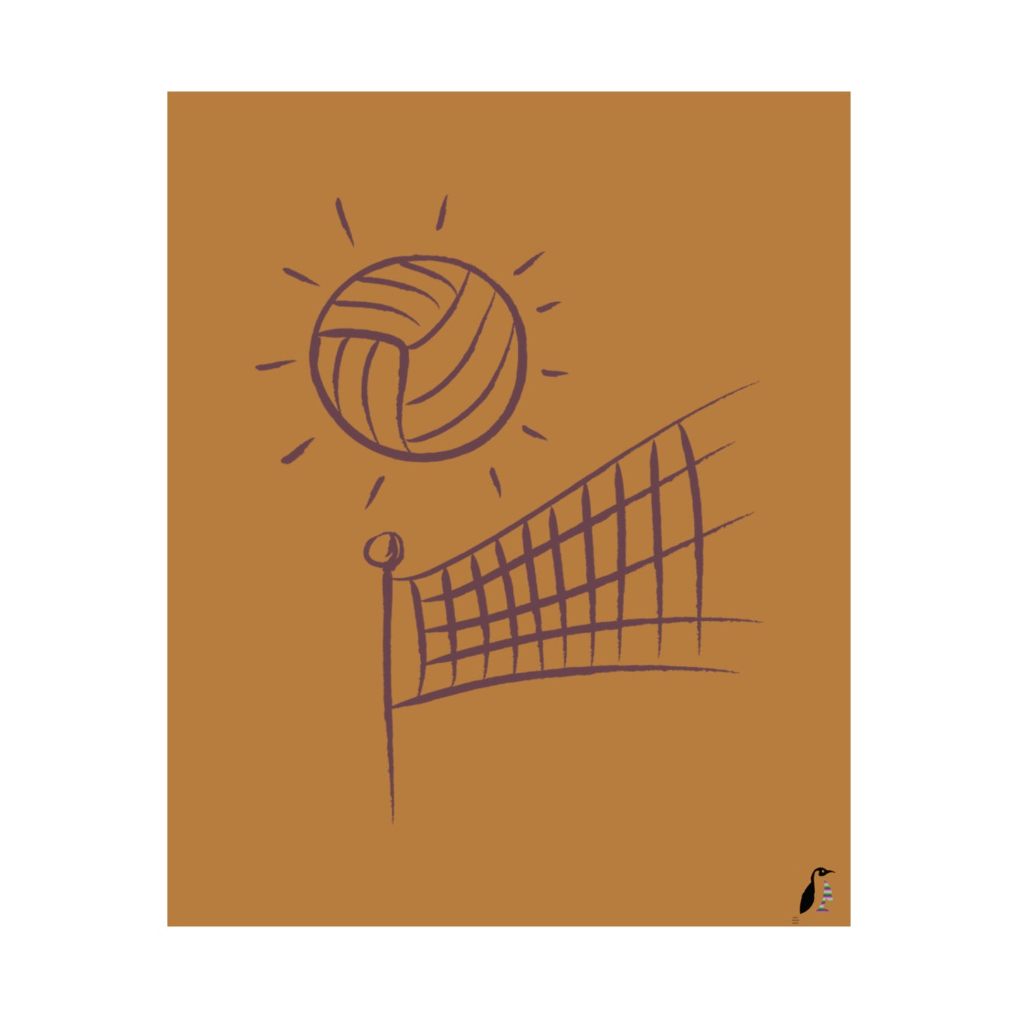 Premium Matte Vertical Posters: Volleyball Lite Brown