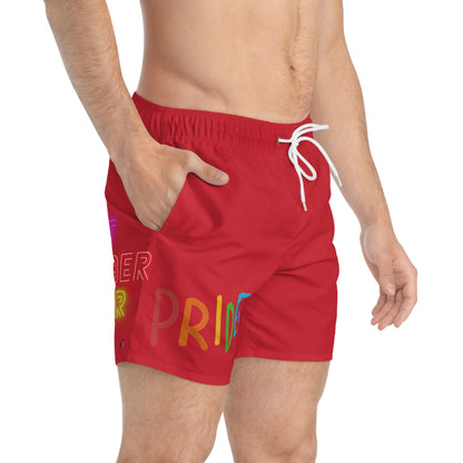 Swim Trunks: LGBTQ Pride Dark Red