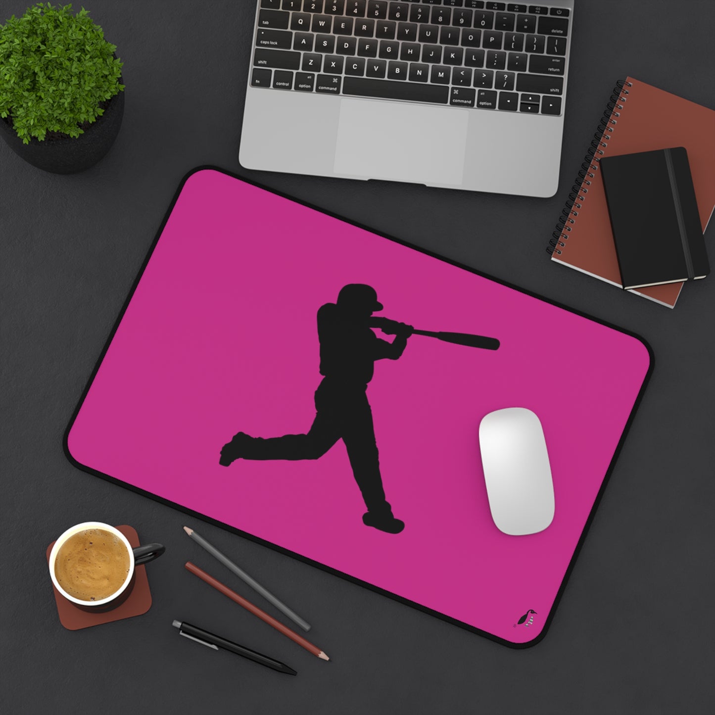 Desk Mat: Baseball Pink