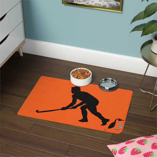 Pet Food Mat: Hockey Orange