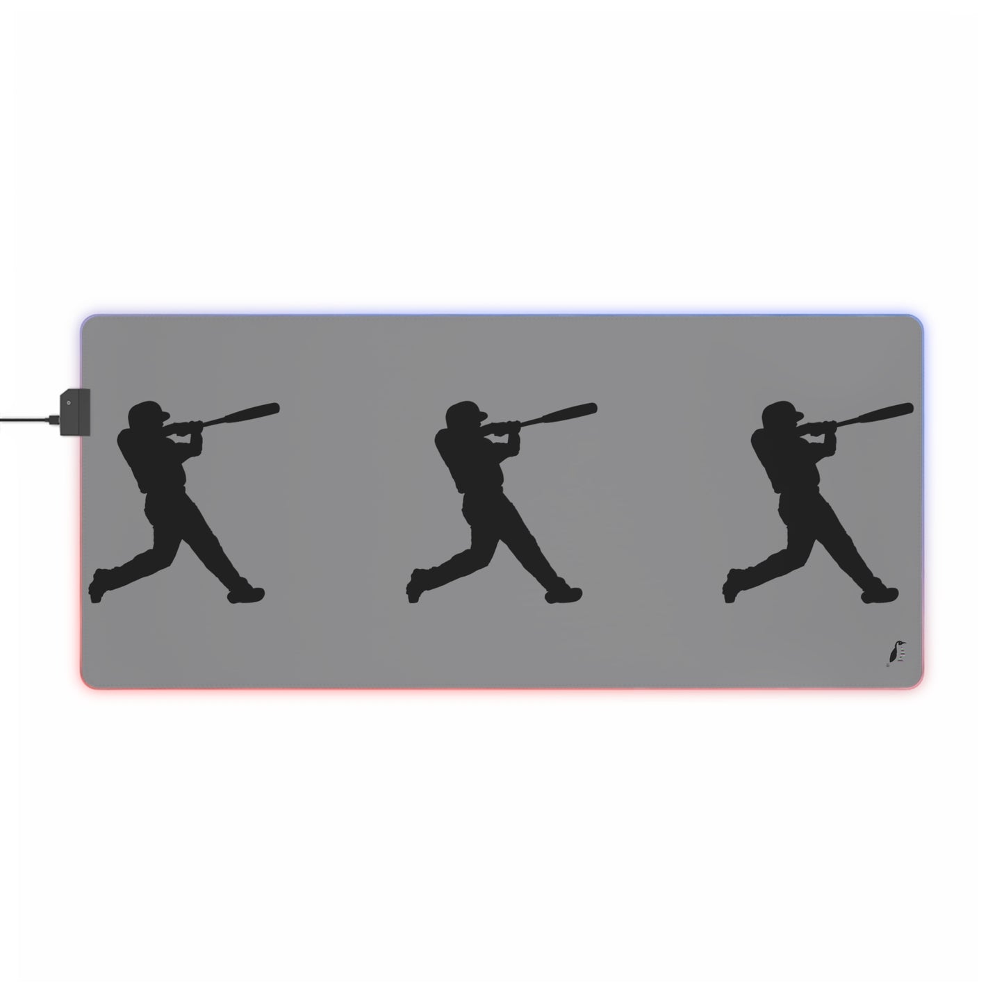 LED Gaming Mouse Pad: Baseball Grey