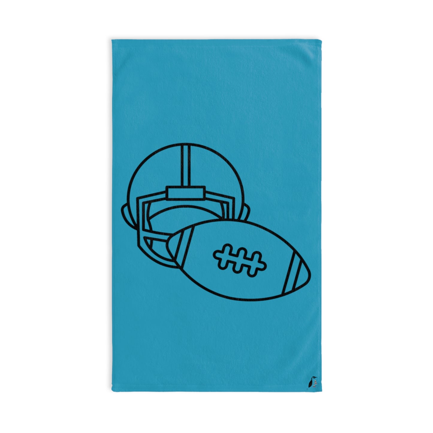 Hand Towel: Football Turquoise