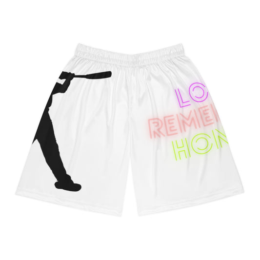 Basketball Shorts: Baseball White