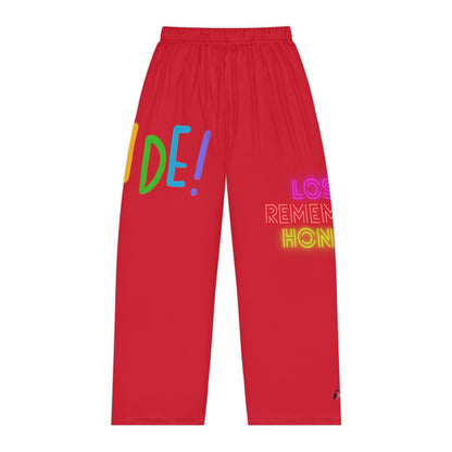 Pambabaeng Pajama Pants: LGBTQ Pride Dark Red 