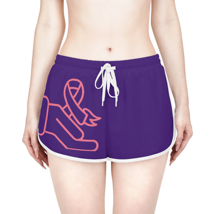 Women's Relaxed Shorts: Fight Cancer Purple