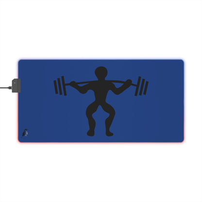 LED Gaming Mouse Pad: Weightlifting Dark Blue