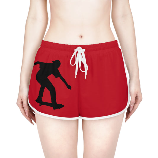 Women's Relaxed Shorts: Skateboarding Dark Red