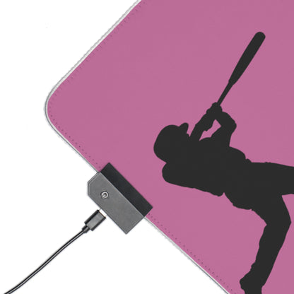 LED Gaming Mouse Pad: Baseball Lite Pink