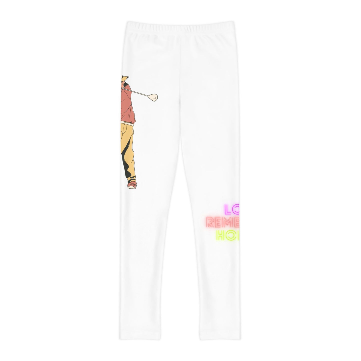 Youth Full-Length Leggings: Golf White