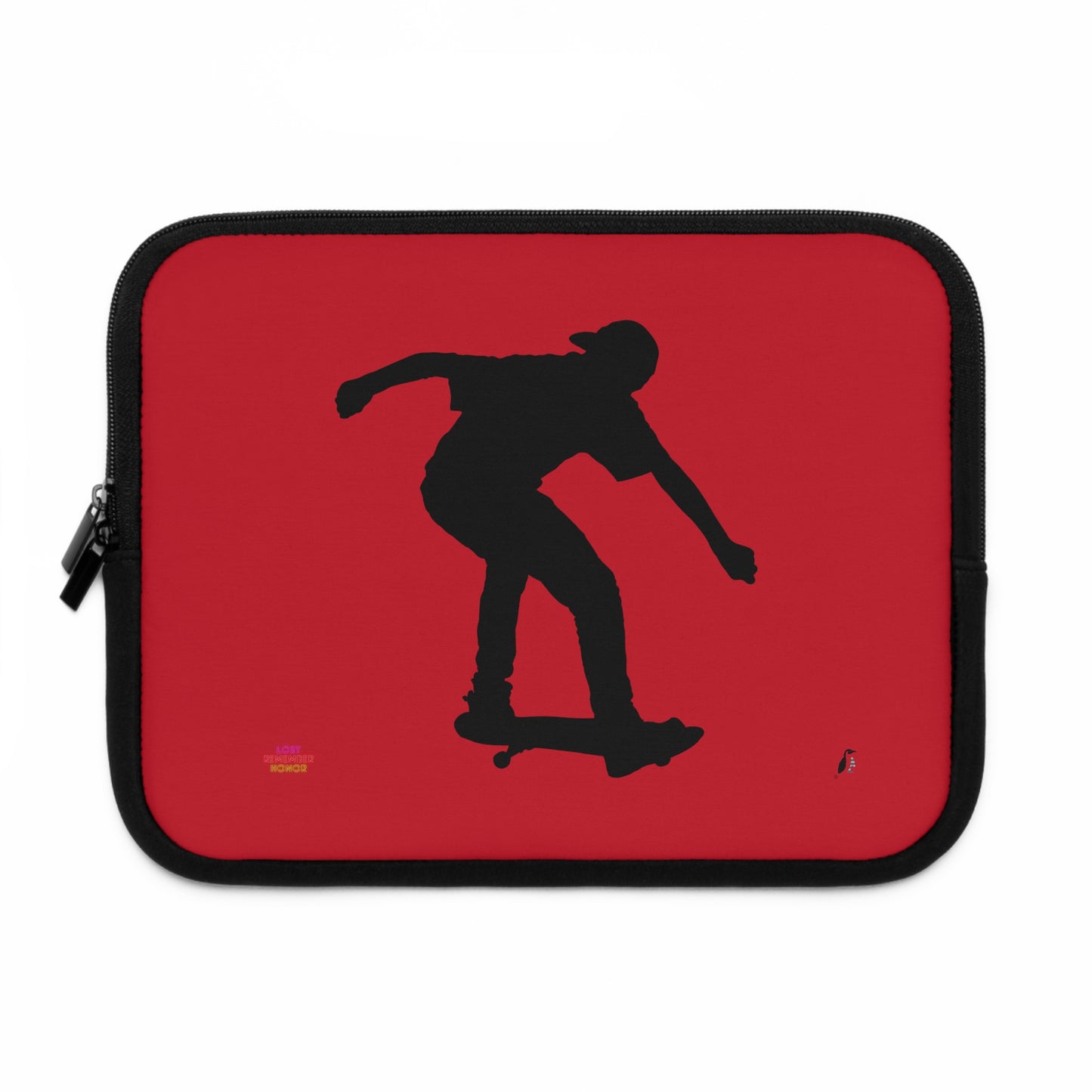 Laptop Sleeve: Skateboarding Dark Red