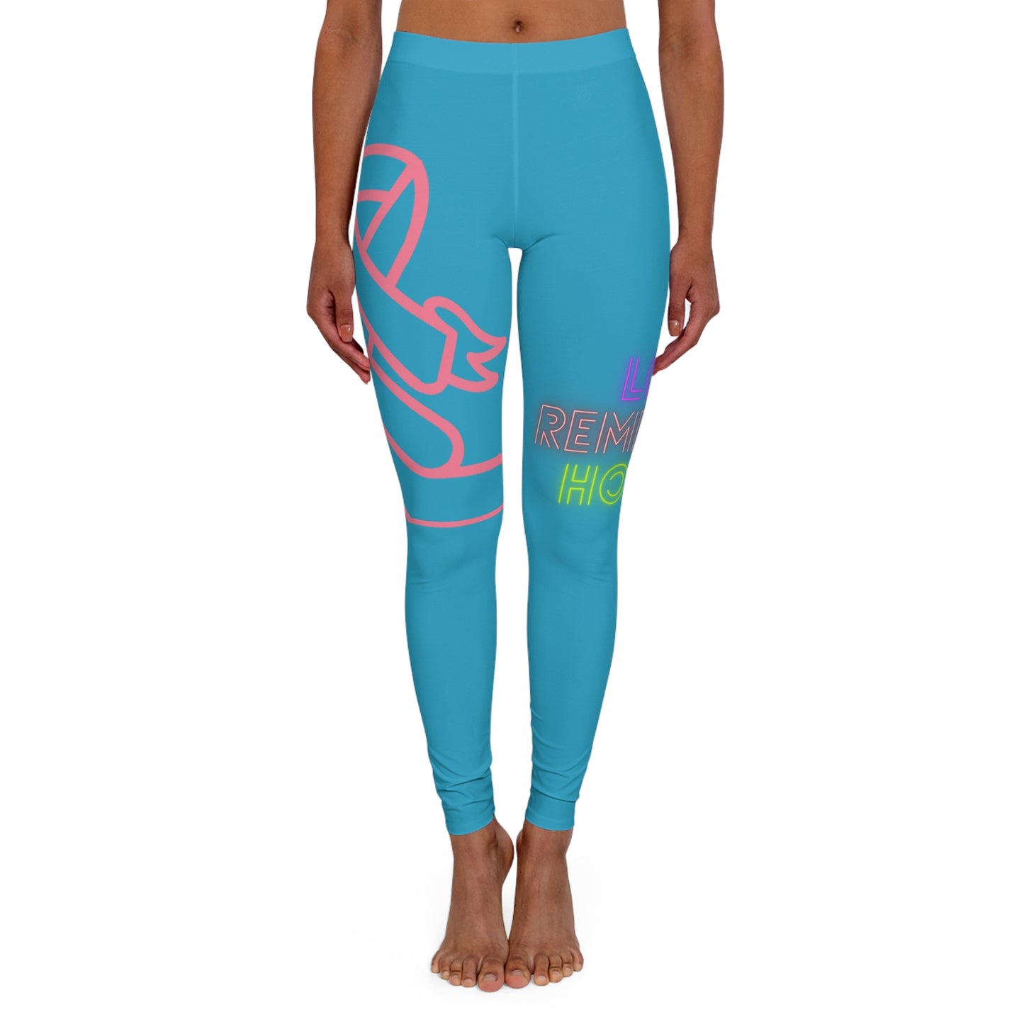 Women's Spandex Leggings: Fight Cancer Turquoise