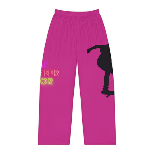 Pambabaeng Pajama Pants: Skateboarding Pink 