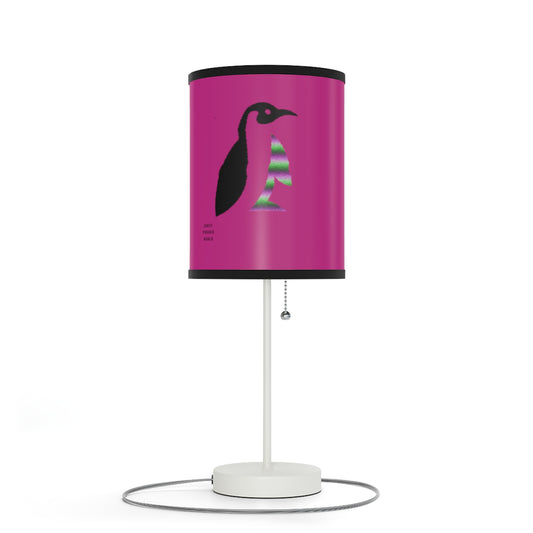 Lamp on a Stand, US|CA plug: Crazy Penguin World Logo Pink