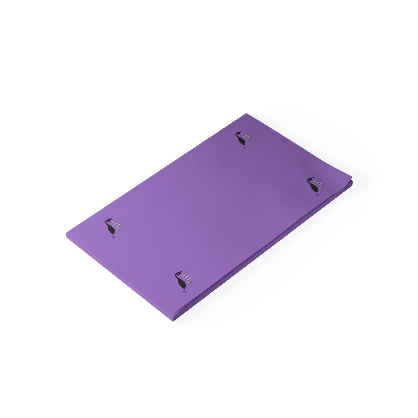 Post-it® Note Pads: Crazy Penguin World Logo Lite Purple