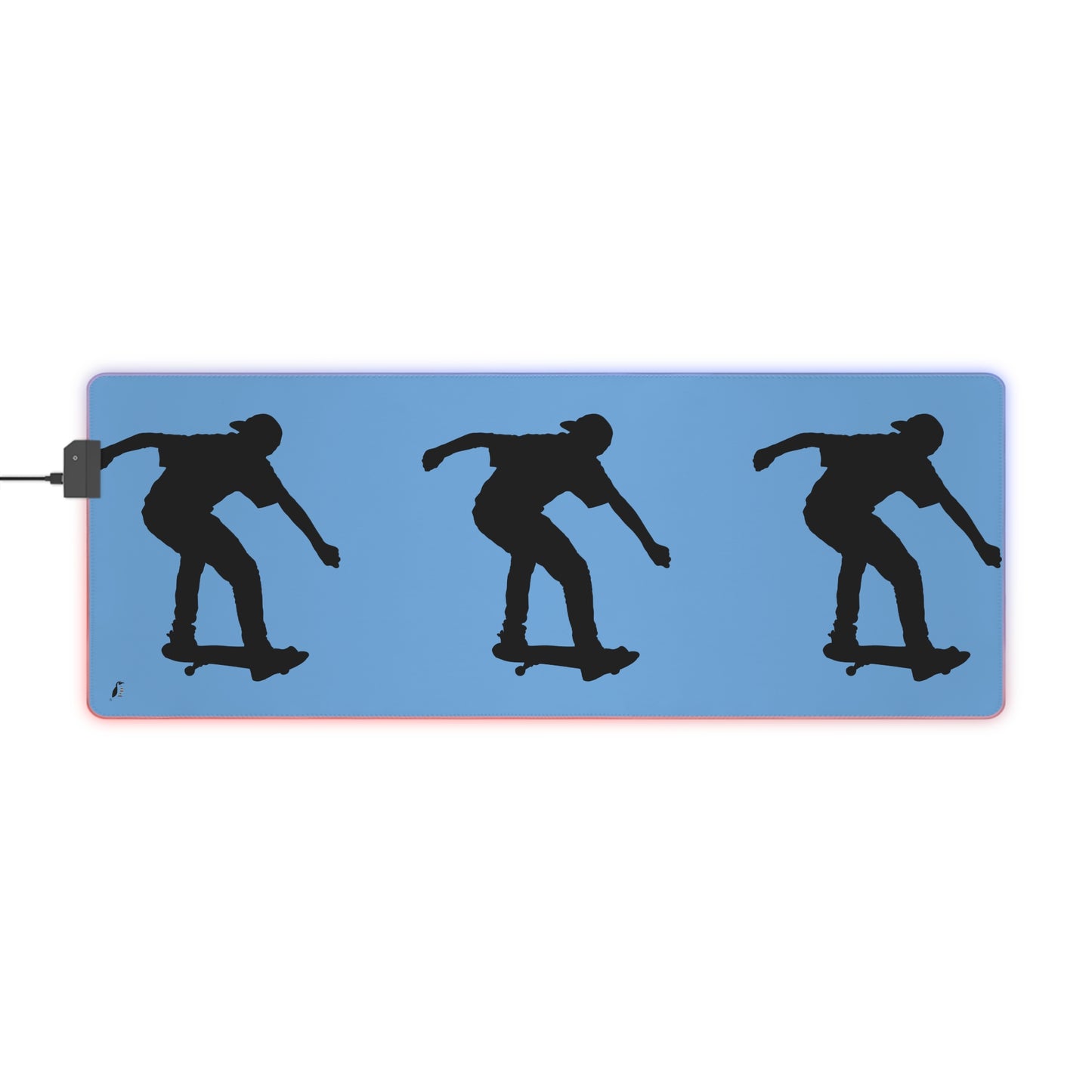 LED Gaming Mouse Pad: Skateboarding Lite Blue