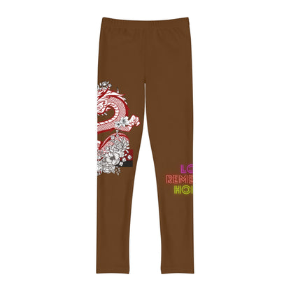 Youth Full-Length Leggings: Dragons Brown